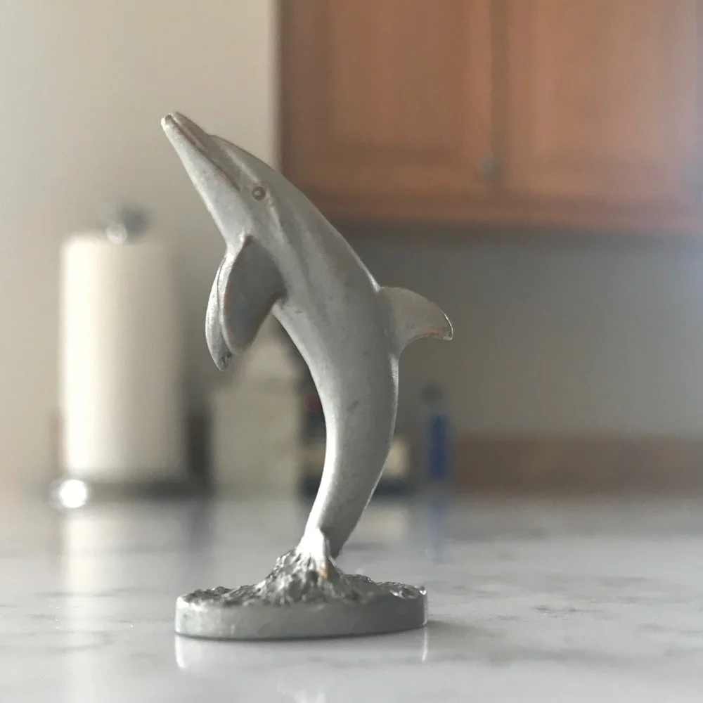 Vintage 1982 Pewter Dolphin Figurine Number 273 Spoontiques, Inc.